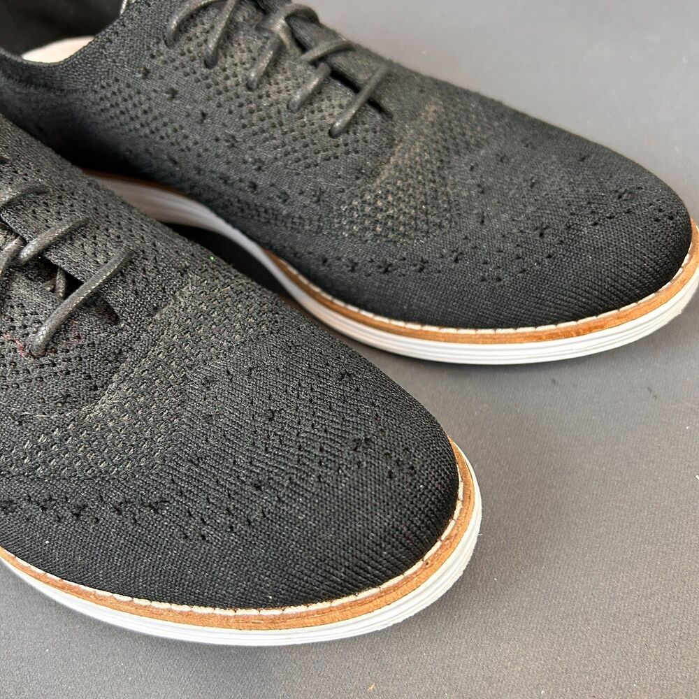 Cole Haan Black Stitchlite Wingtip Oxford Sneaker Shoes Size 8B - Picture 8 of 16
